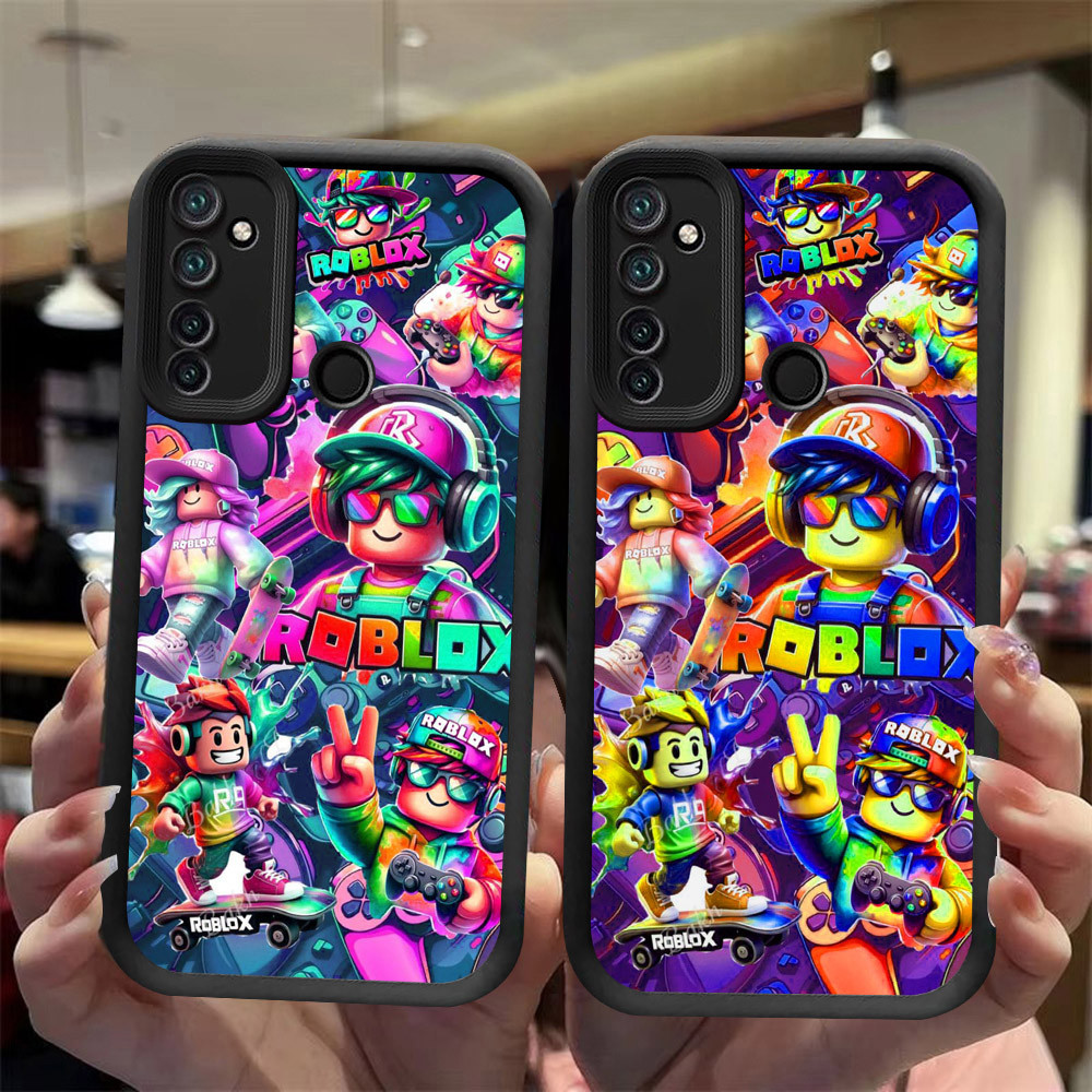 J-32 Roblox ดำขาวชมพูเคสโทรศัพท์หรับ Realme 5S Q 5 7i 5i C17 Pro