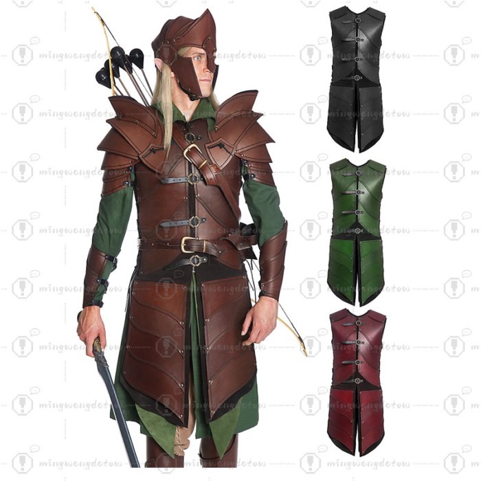 European & Viking Medieval Renaissance Elf Warrior Leather Armor for Cosplay