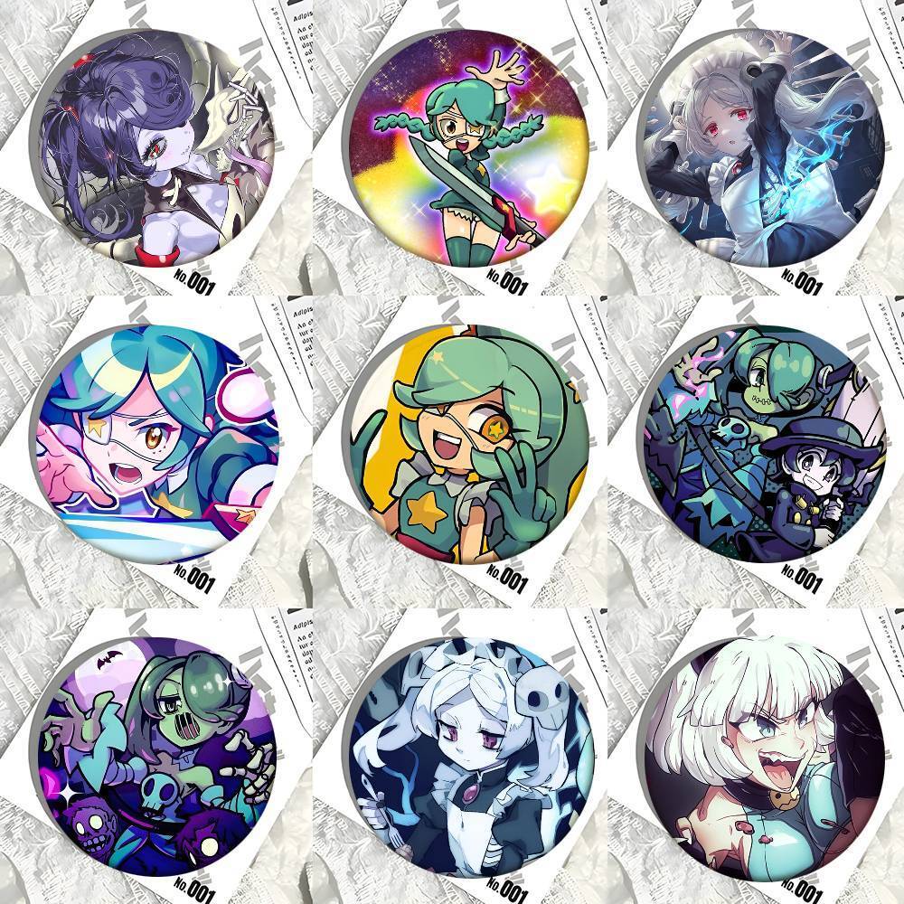 เกม Skullgirls ป้ายรอบป้าย Tinplate เหรียญเข็มกลัดเสื้อผ้ากระเป๋าเป้สะพายหลังอุปกรณ์เสริม Lapel Pin