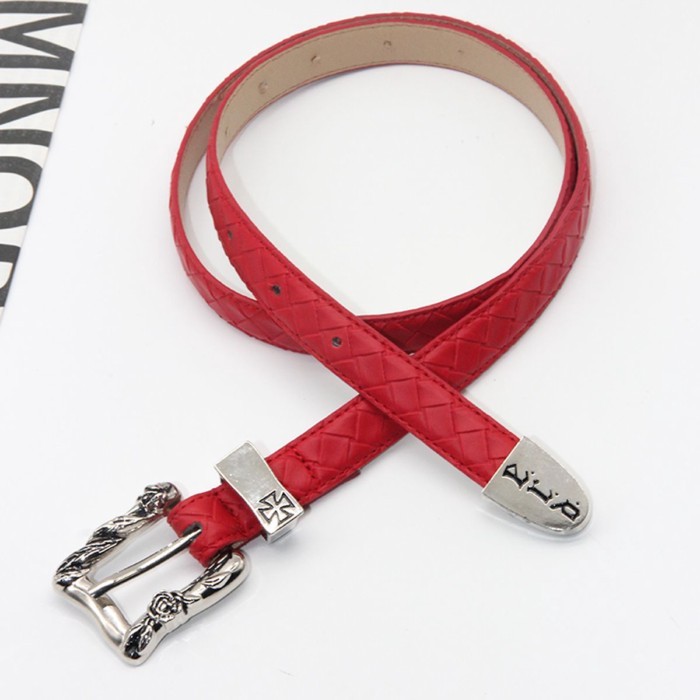 2026 New Retro Cross Red Belt Mens And Womens Niche Belt Trend