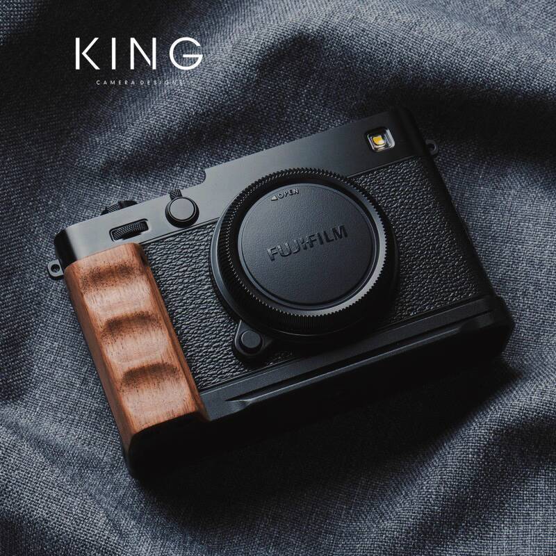 [ซับขนแกะเต็ม]Fuji X-E5 Camera Wood Handle ฐานอลูมิเนียมอัลลอยด์ Arca Quick Release Feel XE5