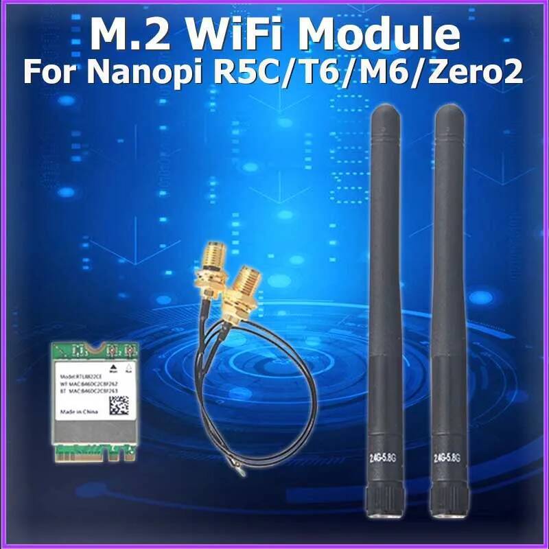 C FriendlyElec M.2 WiFi Module,RTL8822CE สําหรับ Nanopi R5C/T6/M6/Zero2 บลูทูธในตัว