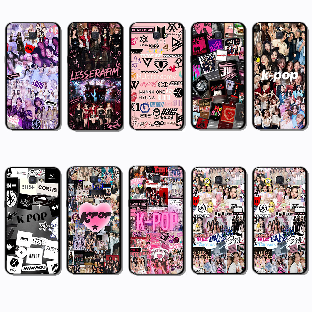 Samsung Galaxy J4 J4 Plus J4 J5 J7 J6 Prime K-POP เคสโทรศัพท์สีดําแบบนุ่มแฟชั่น