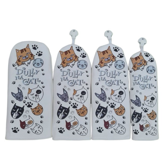 ส่งออก DULLY NA CAT Lazy Cat Golf Club Cover UT เหล็กไม้ Club Head Cover การ์ตูนกอล์ฟคลับ