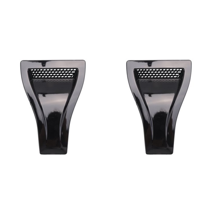 Q2-2X Universal Engine Hood Vent Louvers Air Scoop Bonnet Vent Air Intake Cover Glossy Black Car Pa