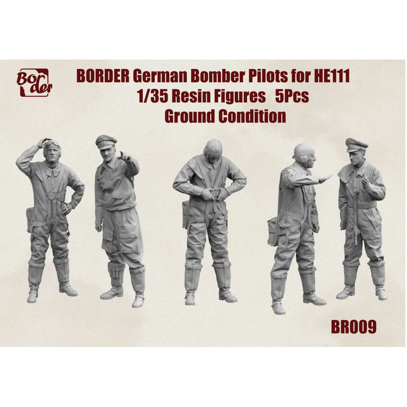 Border Model BR-009 German Bomber Pilots for He111 (5pcs) Ground Condition 1/35 Figure