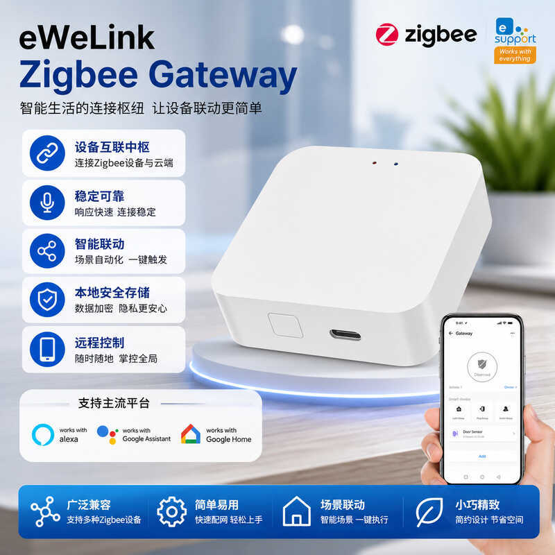 Yiwei การเชื่อมต่อเกตเวย์ zigbee3.0 เกตเวย์ไร้สาย eWelink Gateway สมาร์ทโฮมเฉพาะเกตเวย์