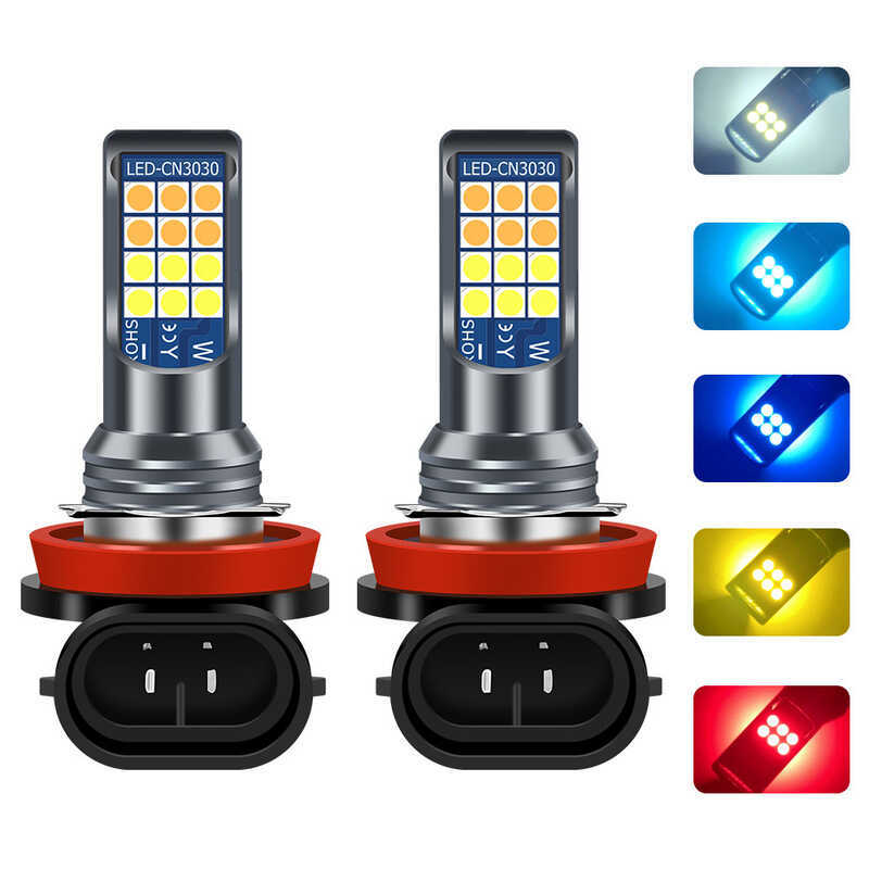หลอดไฟ LED ในรถยนต์ H8/H11 3030 ไฟตัดหมอก LED 24SMD ไฟตัดหมอก