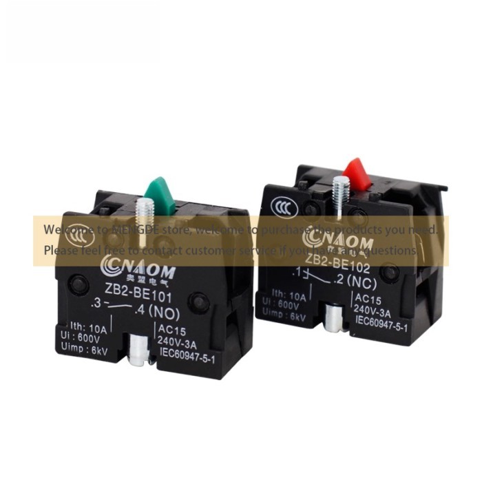 50PCS ZB2-BE101C ZB2-BE102C ZB2-BE101 ZB2-BE102 Self Resetting Button Switch Contact 220V 10A NO NC