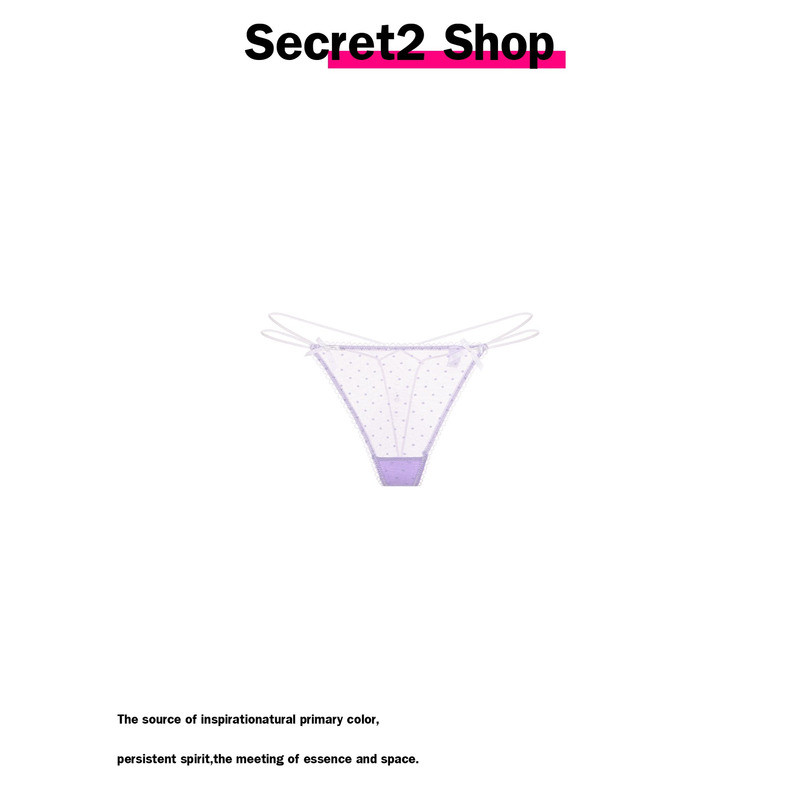 Sweetheart Hot Girl Girl Bow Polka Dot Contrast Peach Thong กางเกง