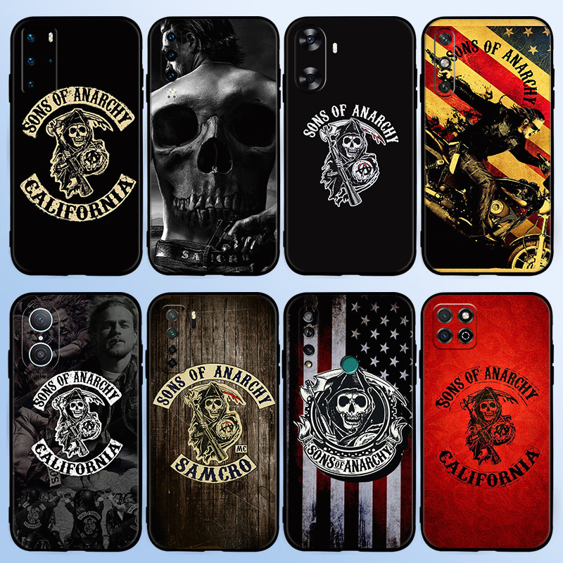 สําหรับ Huawei Nova 2i 2 Lite 3 3i 4E 5i 5T 7 10 SE 8i Y61 sons of anarchy 8Y16 นุ่มสีดํา TPU เคสโทร