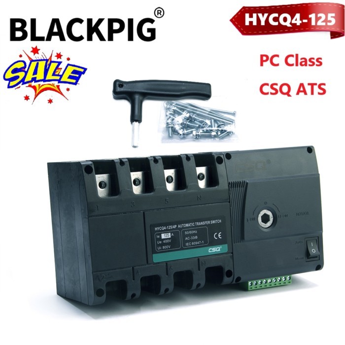 Nylon PC Class CSQ 125A 4P ATS Generator Dual Power Automatic Transfer Switch Control Module Change