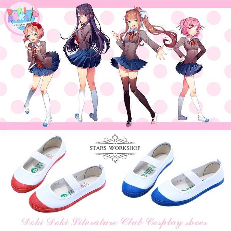 & [Pre-Order] Doki Literature Club Anime School Girl Sport Monika Sayori Yuri Natsuki Cosplay Shoes