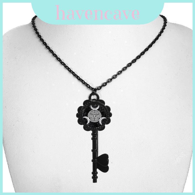 Moon Hecate Goddess Gothic สร้อยคอเรขาคณิตโลหะผสมสังกะสีจี้ผู้หญิงสําหรับ