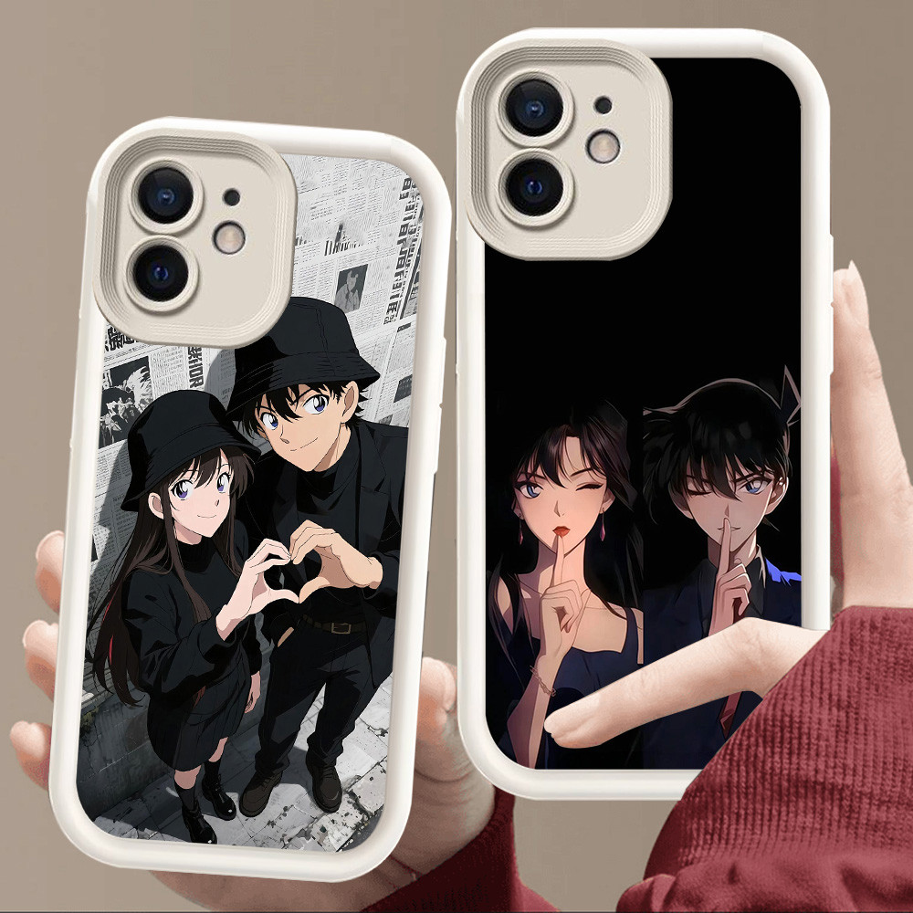 เคสสําหรับ iPhone XR 15 12 Mini 11 X XS Pro Max Soft White E79 Detective Conan