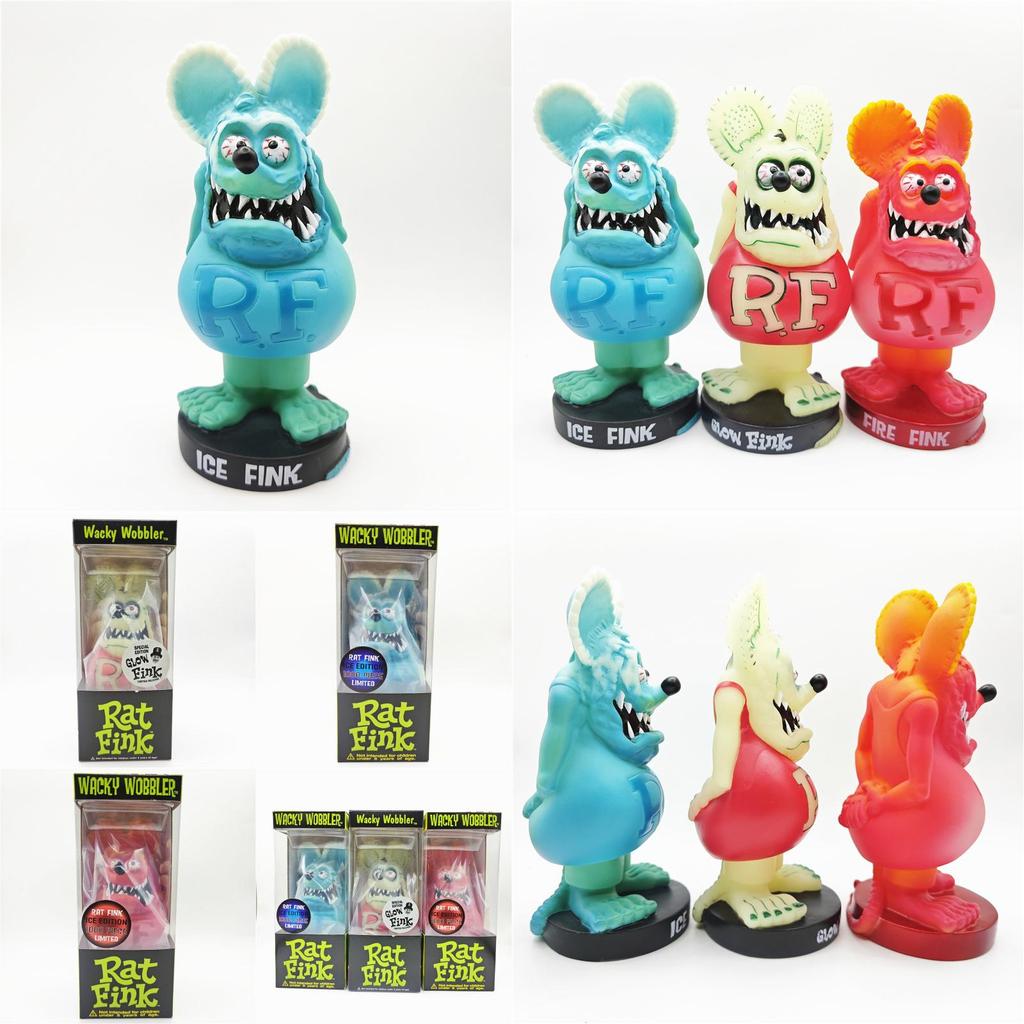 Funko Fink Rat Glow In Dark Pvc Model Gradient Red Car Culture Collectible