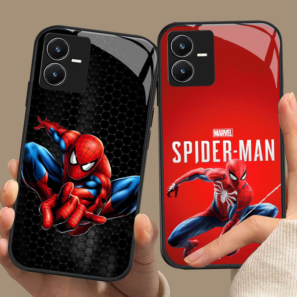 CK-93 Spider Man HD Glass Casing สําหรับ VIVO Y22 Y35 Y75 Y28 Y22S V25 Y55 iQOO Z6