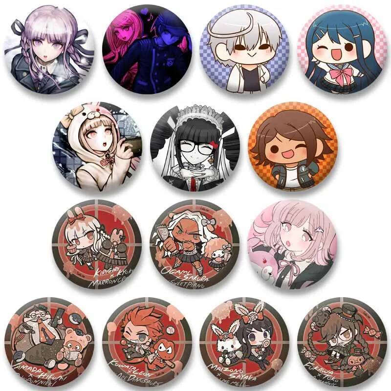 เข็มกลัดลาย Danganronpa ออกแบบเป็นการ์ตูน สำหรับกระเป๋าและเสื้อผ้า ตกแต่งหมวกและ-badge punk ของขวัญสำหรับเพื่อน