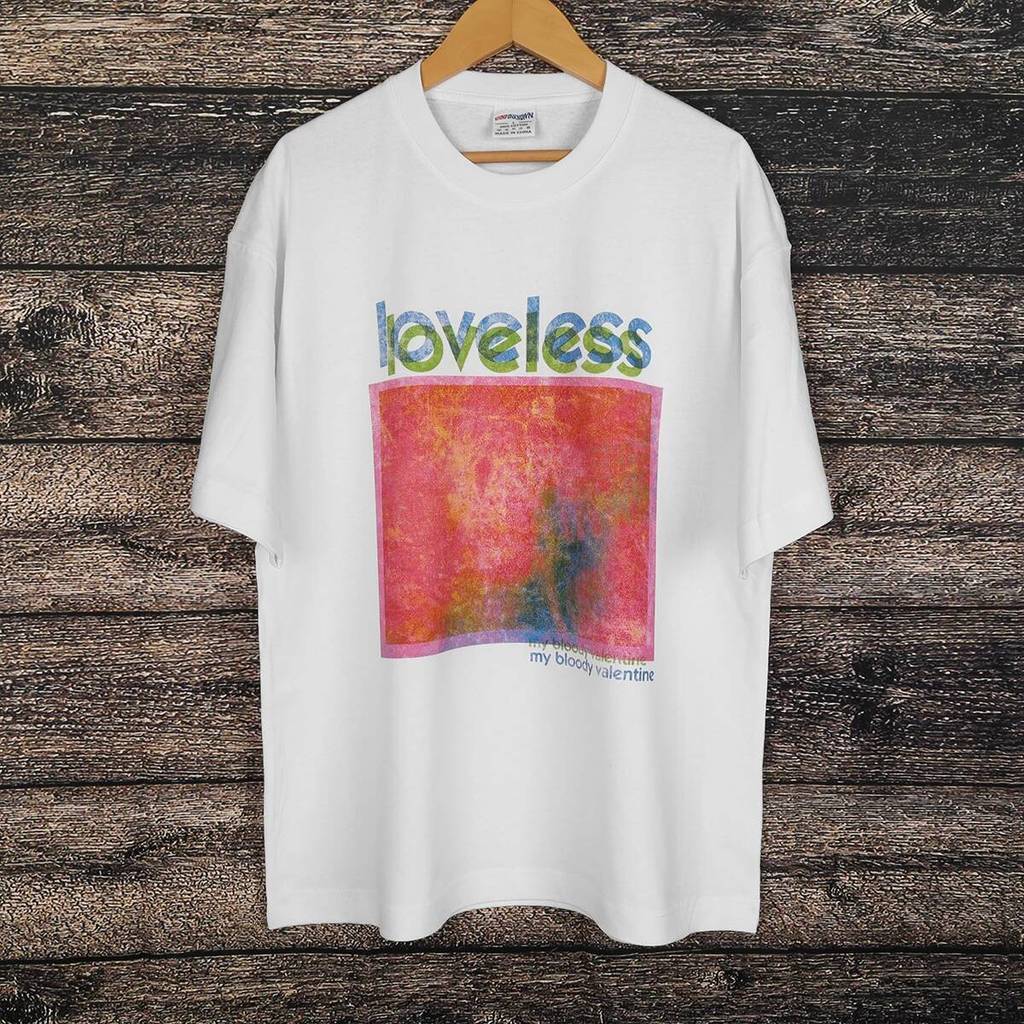 เสื้อยืดวาเลนไทน์เลือดของฉัน Loveless Slowdive Ride Shoegaze การออกแบบภาพคู่ผ้าฝ้ายสั้น