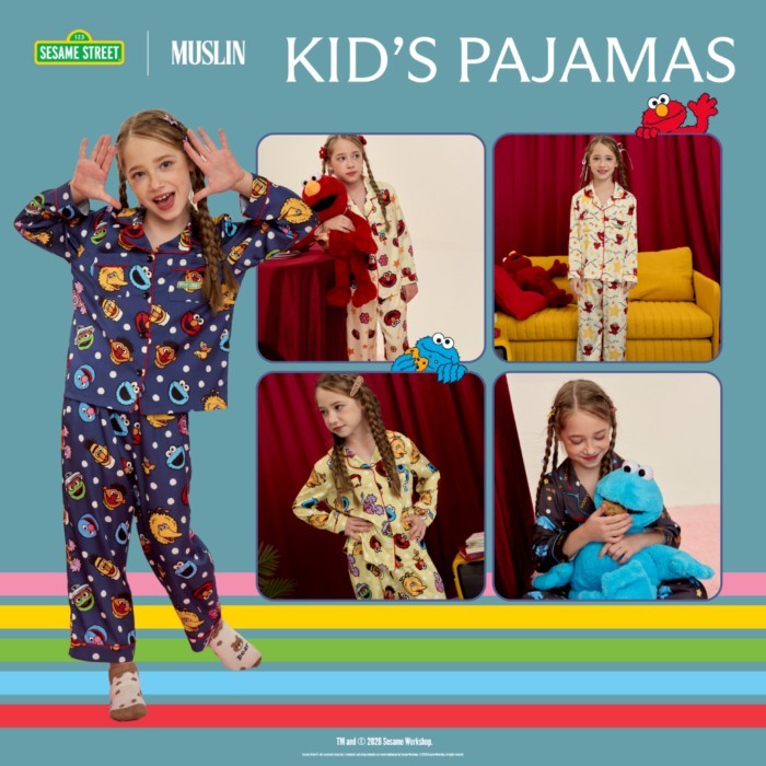 รวมชุดนอนเด็ก Muslin Pajamas x Sesame Street Collection ชุดนอนเด็ก