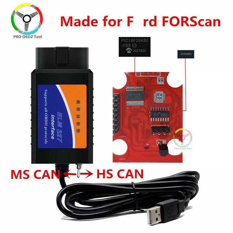 ELM327 USB พร้อมสวิตช์ เครื่องสแกนโค้ด ELM327 FORscan ELMconfig เครื่องอ่านโค้ดสำหรับ Frd HS CAN MS 