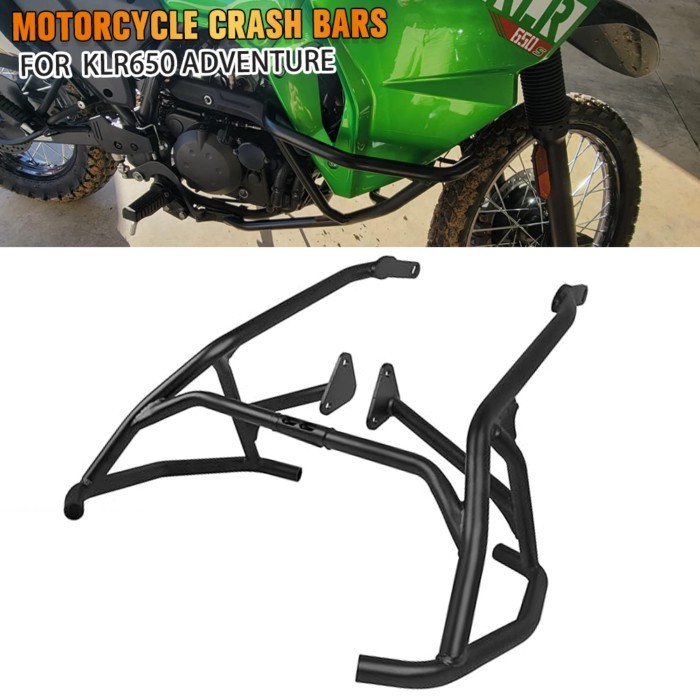 Front Crash Bars Engine Guard Stunt Cage For Kawasaki KLR 650 KLR650 Adventure KLR650E 2022-2024 Bu