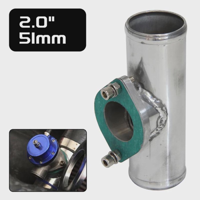 Type-S/RS/RZ Style 2"/51mm Aluminum Turbo Blow Off Valve Flange Adapter Pipe Black/Silver