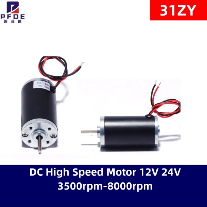 31ZY DC High Speed Motor 12V 24V 3500rpm-8000rpm PWM Controller Reversed Permanent Magnet Low Noise