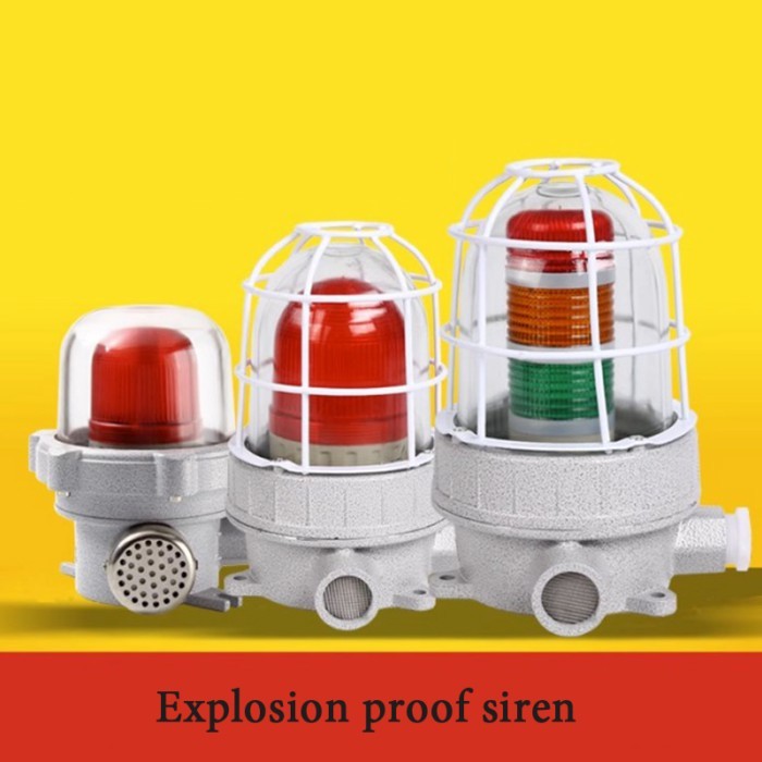 1Pcs Explosion Proof Sound And Light Alarm 220V Fire Alarm Siren 24V Strobe Siren LED Louder Speake