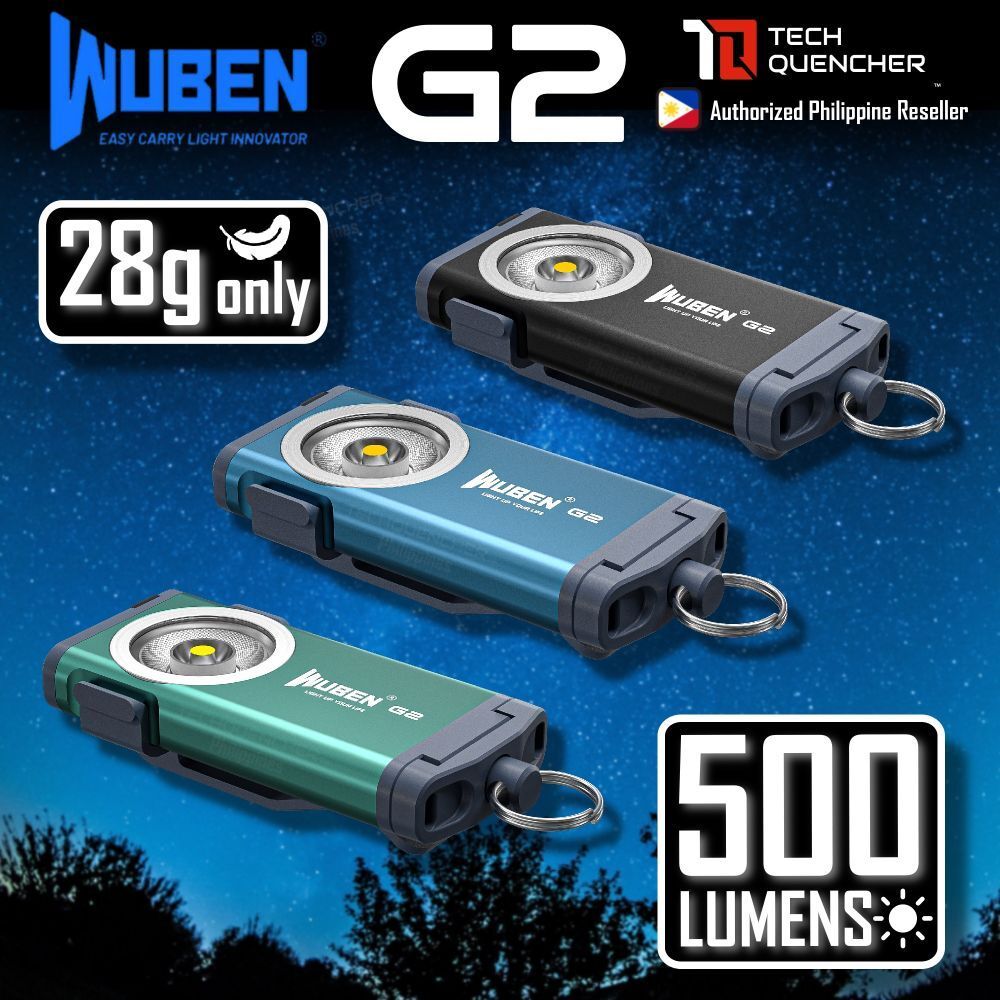 ไฟฉาย Wuben G2 - 500 Lumens - น้ําหนักเบา 28 กรัม - แบตเตอรี่ชาร์จ USB-C - หางแม่เหล็ก