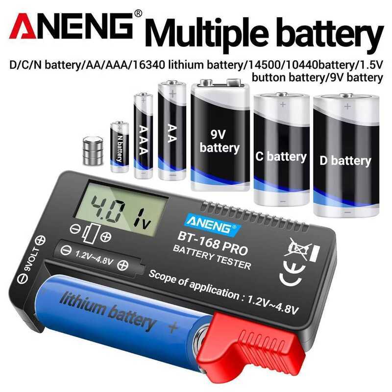 Tester And Analyzer For Batteries Aneng Bt-168 Pro Tester, Digital Type, Tests Flashlight Button Ba