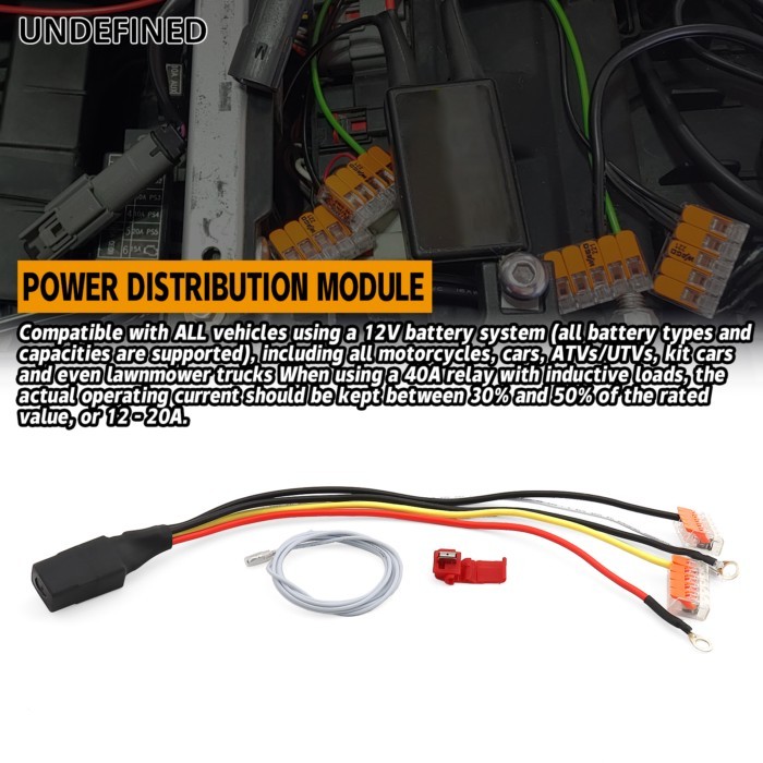 Power Distribution Module 12V Universal Relay Box For Cars Motorcycles ATV UTV Boat 40A Relay 6-Way