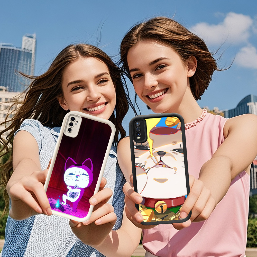 DE-8 Danadan Cat Case Casing สําหรับ VIVO Y300 Y02a Y29 Y28 V30 Y02t Y17S V50 Y02 Y56 2024