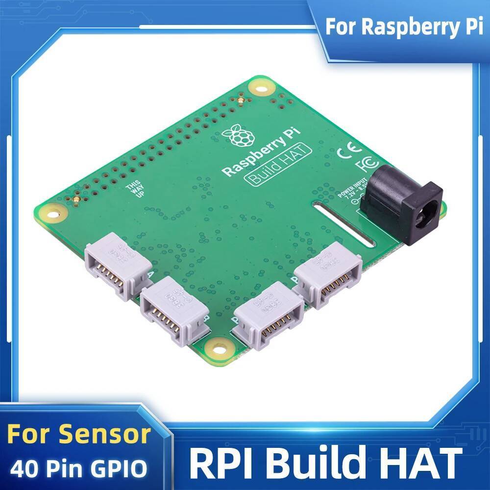 อย่างเป็นทางการ Raspberry Pi Build HAT รองรับเซ็นเซอร์มอเตอร์ 40 Pin GPIO บอร์ดขยายสําหรับ Raspberry