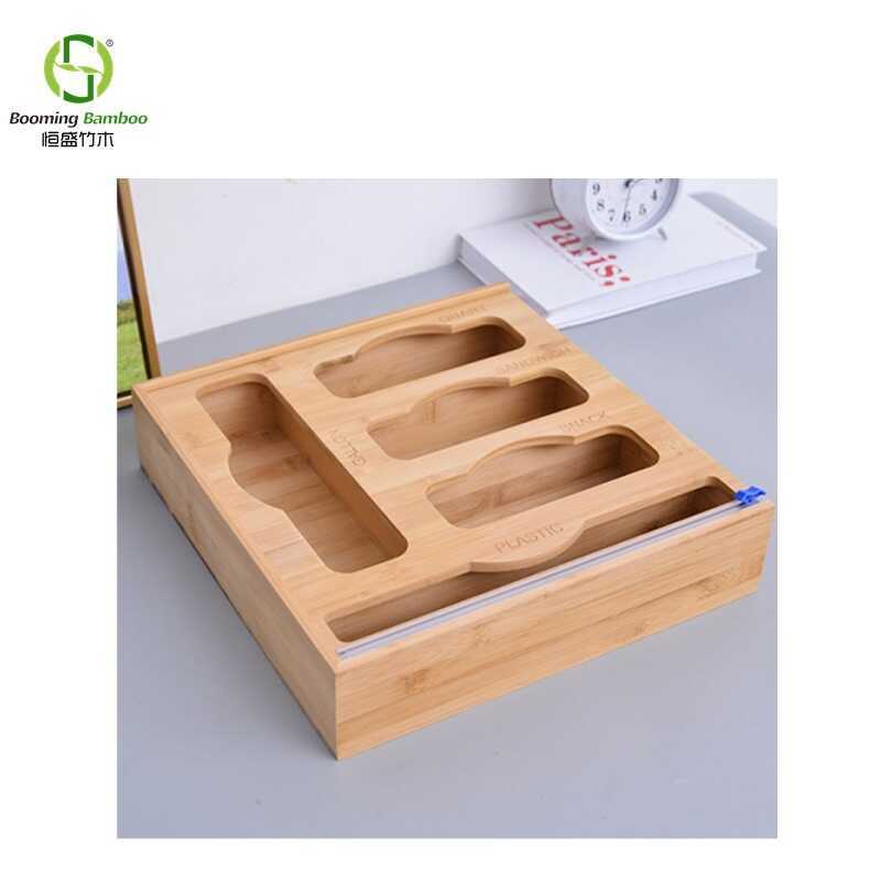 Hengsheng Booming Booming ไม้ไผ่ไม้พลาสติกห่อกล่องเก็บห้องนั่งเล่นเคาน์เตอร์ครัวถุงอาหาร Sorting กล่