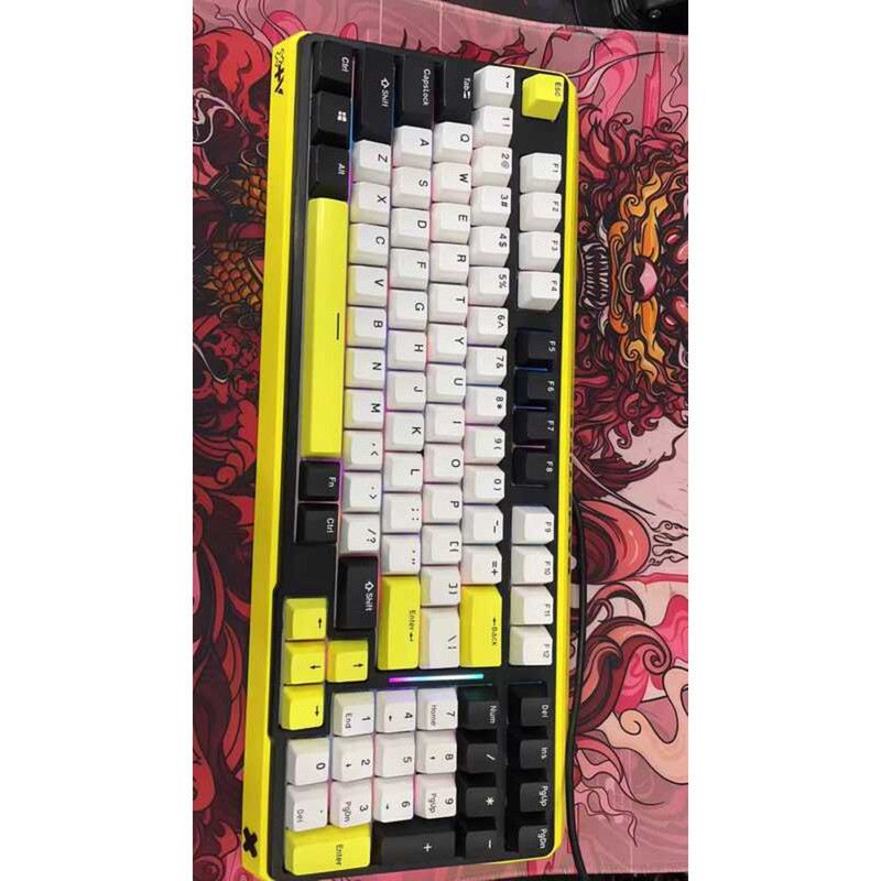 Internet Cafe สไตล์ Rabo V750PRO-98 แกน Plug-In แกนคีย์บอร์ดเกมเล่นเกมแบบมีสาย 98 ปุ่ม