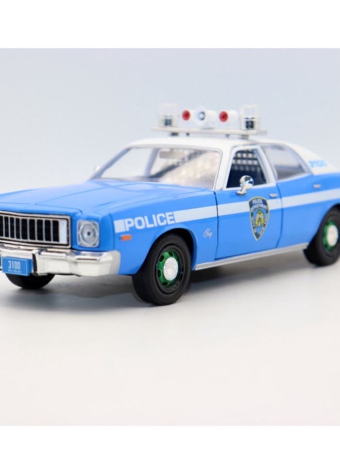 การค้าต่างประเทศ 1 24 รถ 1975 Plymouth Fury Plymouth New York Police Car Model เครื่องประดับ Out of 