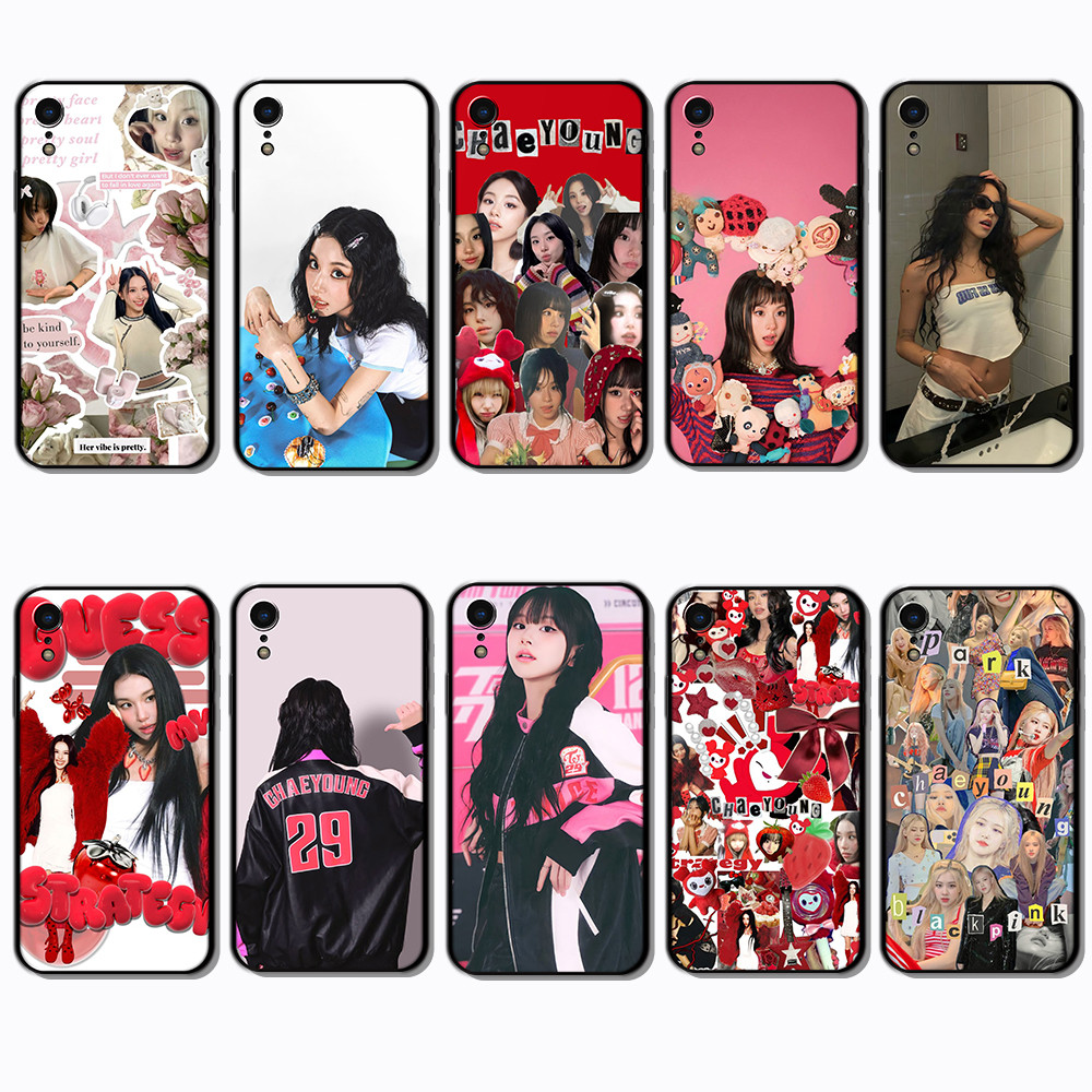 เคสโทรศัพท์สีดําแบบนิ่มสําหรับเคส iPhone XR Chaeyoung