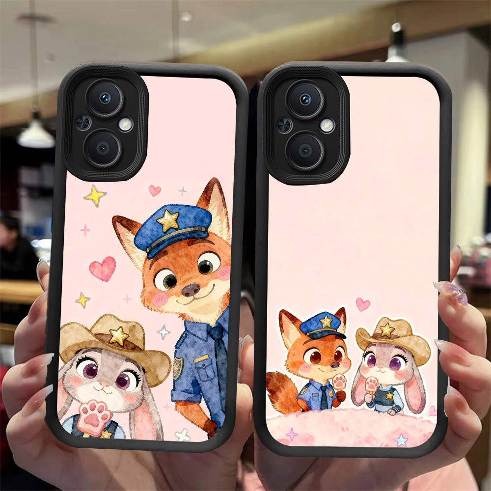 J-14 Zootopia ดำขาวชมพูเคสโทรศัพท์หรับ OPPO A36 A76 Reno 7Z 7 8 8Z A96 Lite Pro 5G