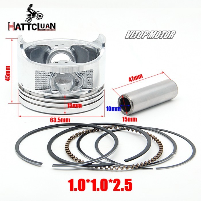 Fits for ZONGSHEN200 LONGXIN200 LIFAN200 CG196 CG200 CG 200 200cc Motorcycle 63.5mm Piston Assembly