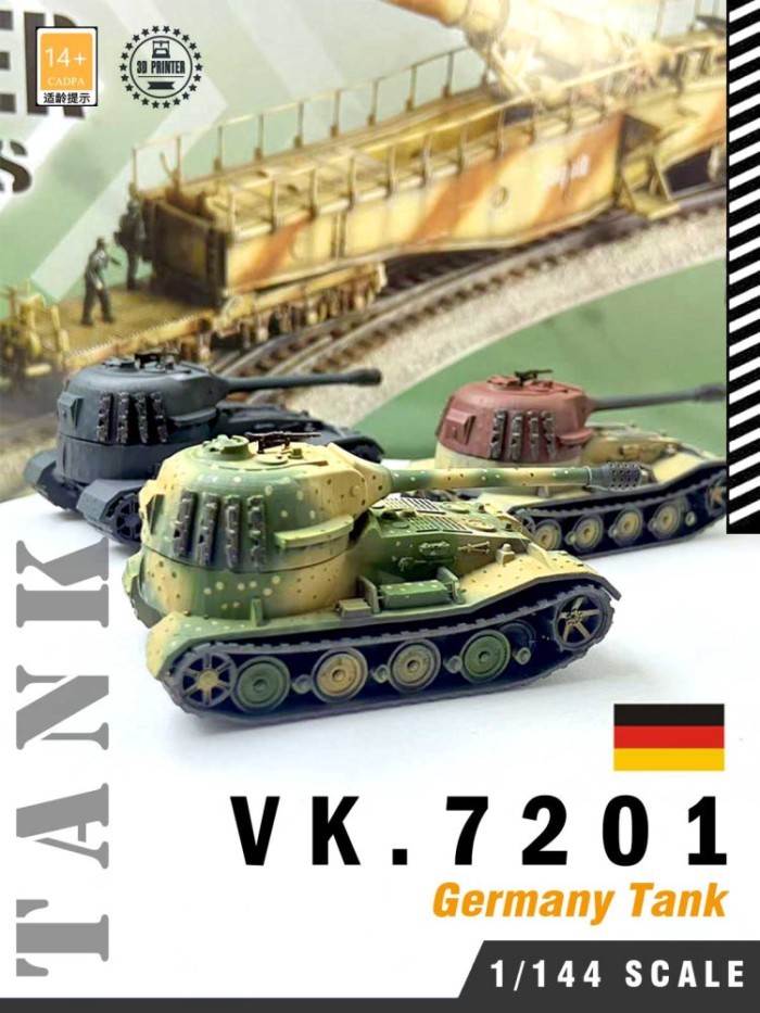 Tank World Handheld War 1/100 Scale เยอรมนี VK7201 Super Heavy Tank สําเร็จรูปชุดเครื่องประดับ