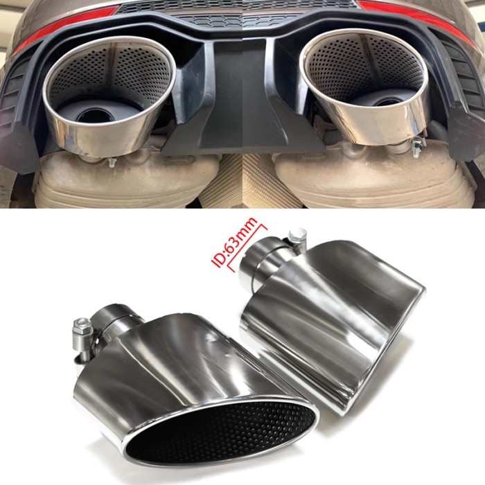 Car Accessories For Audi A4 A5 A6 A7 Upgrade RS4 RS6 RS5 RS7 Oval Exhaust Muffler Tailpipe Exhaust