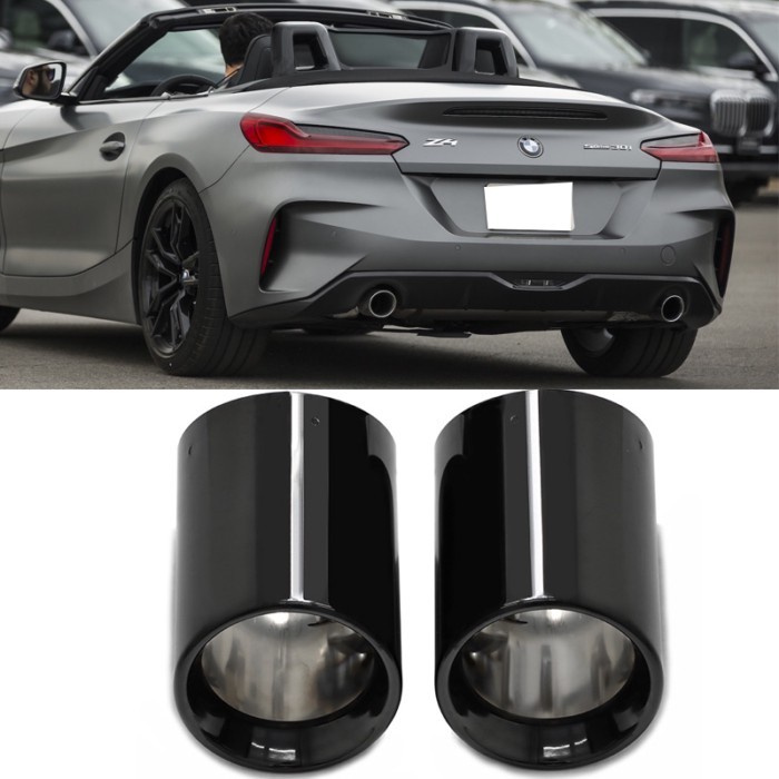 2pcs/lot Car Tailpipe Black Cover For BMW Z4 G29 Xdrive 20i 30i 2019-2024 Muffler Tip Tailpipe Repl