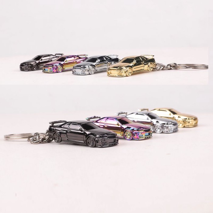 Seeker 1: 87 Nissan GTR R34 โมเดลรถโลหะผสมพวงกุญแจรถของขวัญ