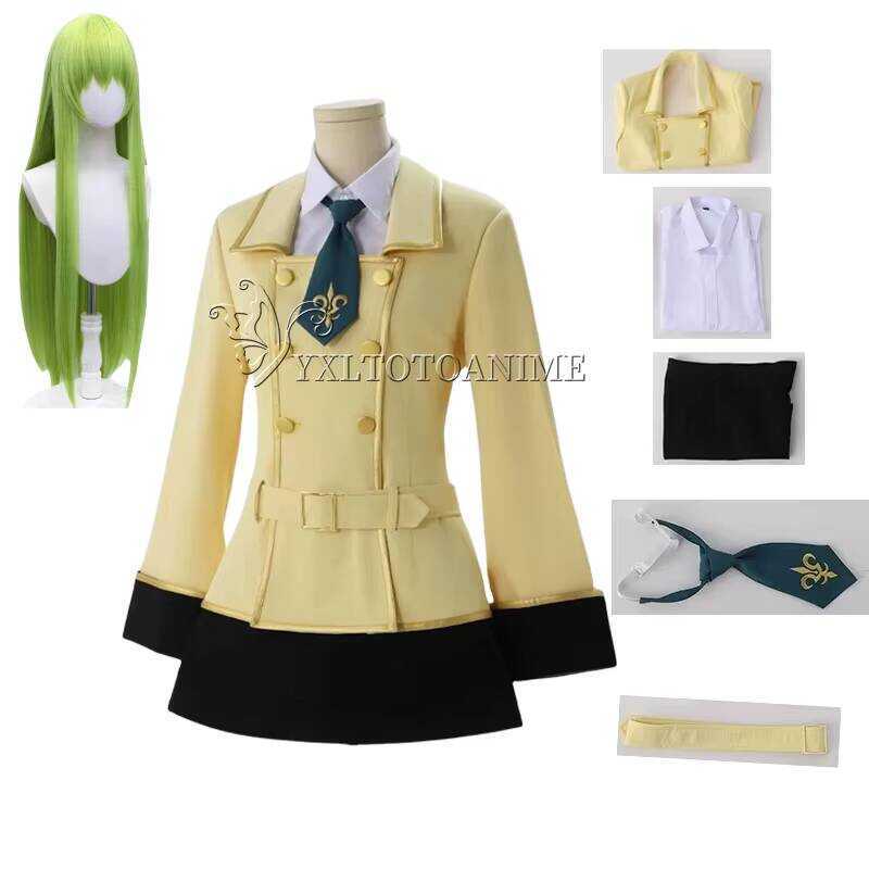 oween Anime Geass C.C. Cosplay Volledig Kostuum Pruik C2 Code Geass: Lelouch Van De Rebellie Kousen