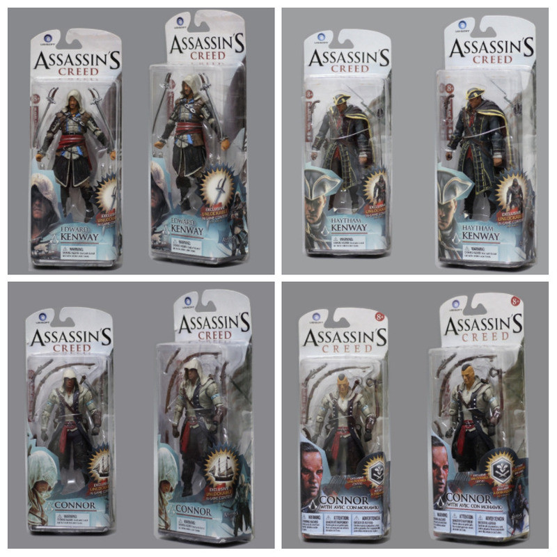 NECA Mcfarlane Assassin's Creed Black Flag Edward Kenway Connor โมเดลฟิกเกอร์แอคชั่นขนาด 6 นิ้ว