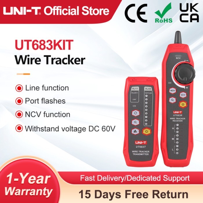 UNI-T UT683KIT Lan Tester Network Wire Tracer Cable Tracker RJ45 RJ11 Telephone Line Finder Repairi