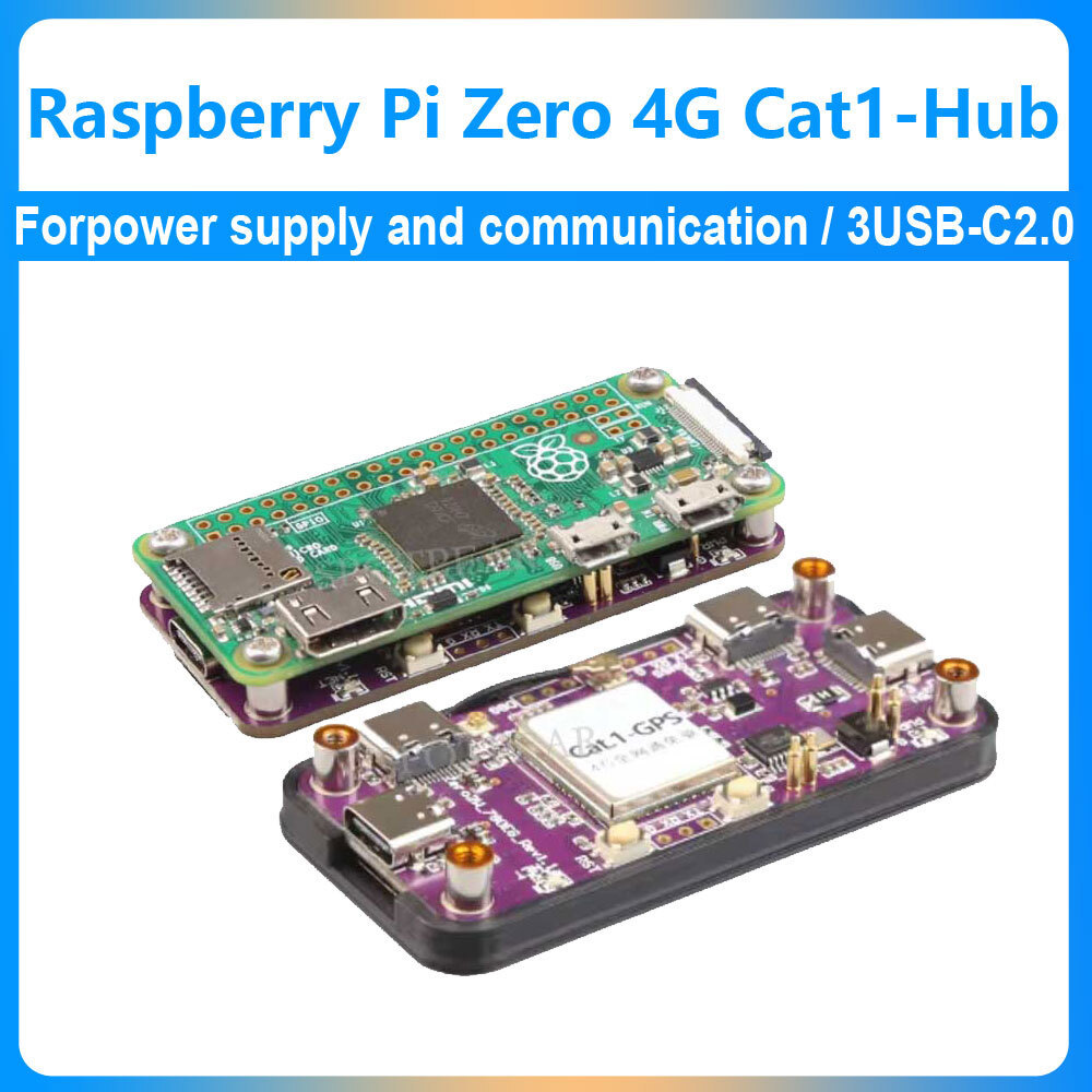 Raspberry Pi Zero 4G Cat1 พร้อม USB Hub บอร์ดขยาย LTE/GPS/EA/EU ยังสําหรับ Zero 2W