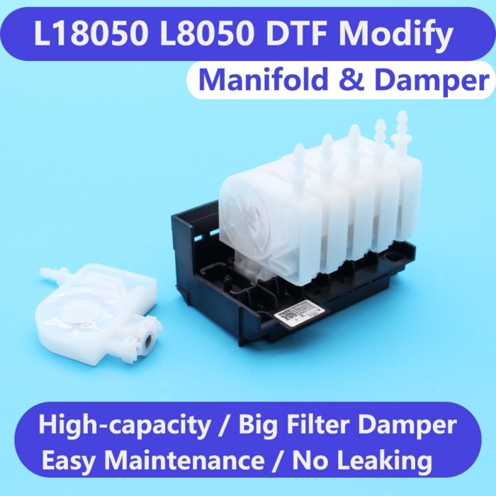 Manifold Adaptor With Inline DTF Ink Damper For Epson L18050 L8050 18100 Modifiy Printhead Damper D