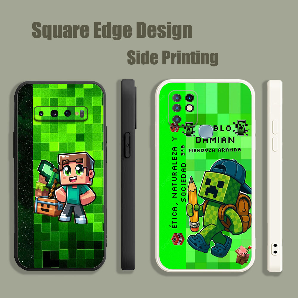 ปลอกสําหรับ OPPO A5 A9 A53 A32 A7X Reno 6 5 Z 2020 5G เกม Minecraft portada BOH20 เคสโทรศัพท์ขอบสี่เ